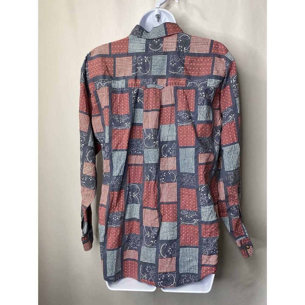 Vintage Bugle Boy Womens Bandana Shirt Size Small Western Patchwork Country 90's - Picture 5 of 13